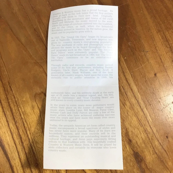 Vintage Avon 1994 Country & Western Music Ceramic Lidded Stein - Made in Brazil - Picture 9 of 10